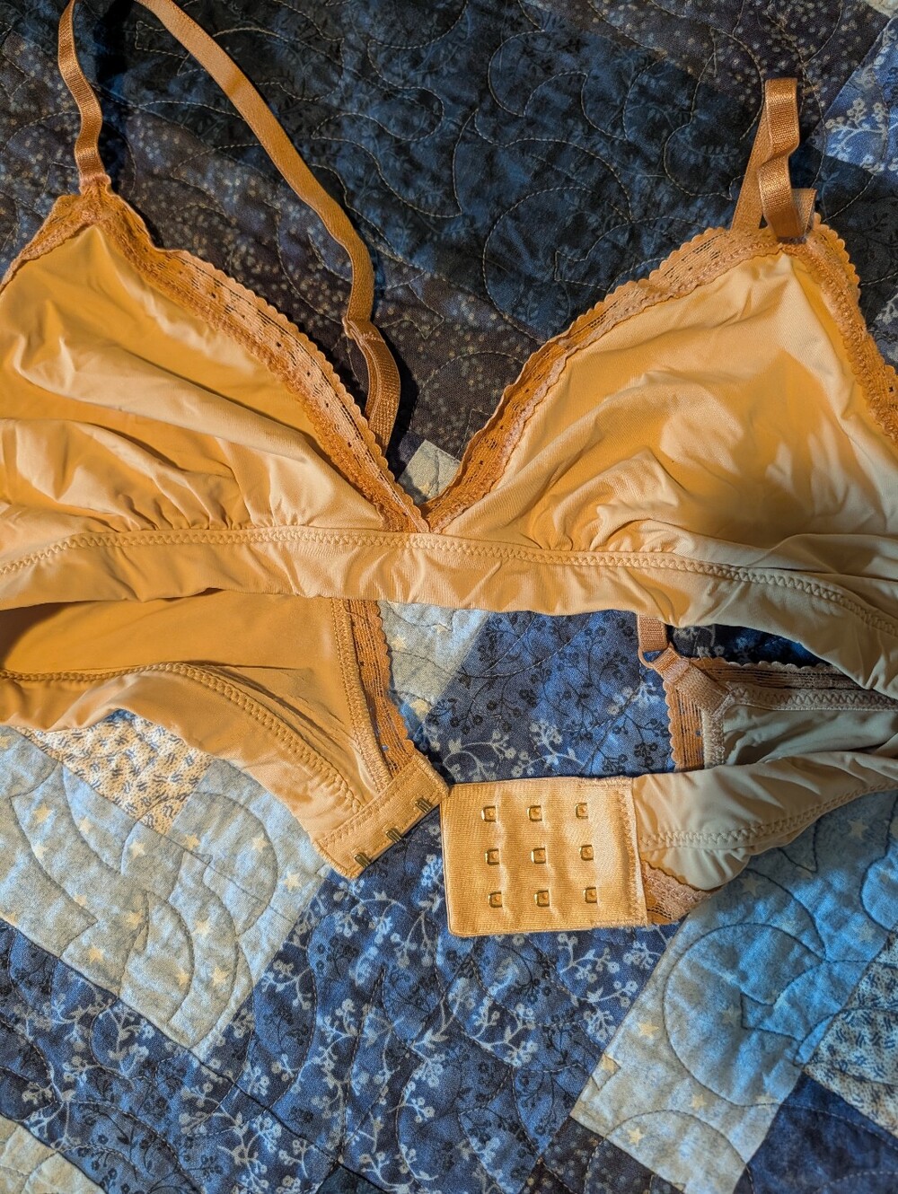Aerie Lace-Trim Wireless Bralette in Tan
